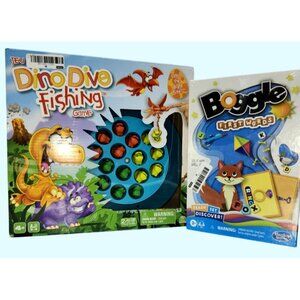 Dino Dive Fishing Game & Boggle First Words Kids Educational Interactive Fun NIB